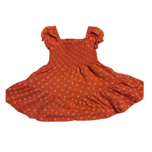 Baby Girl Ralph Lauren Red Smocked Dress with White Flowers - 6 Months